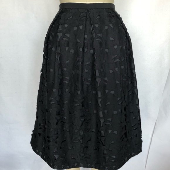 TALBOTS PURE SILK Embroidered LACE MIDi PETITES SKIRT - Picture 7 of 10
